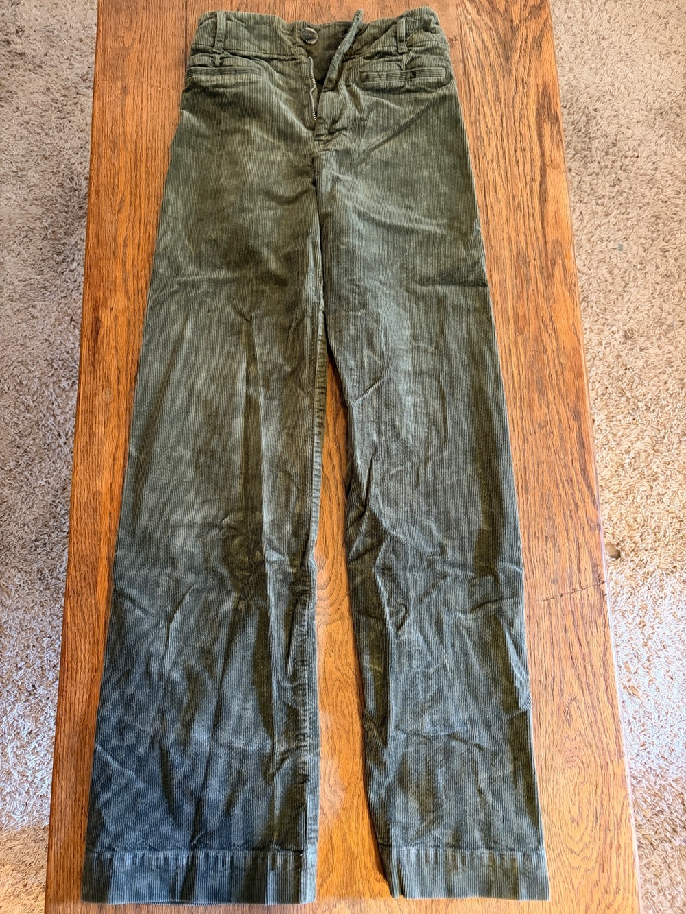 Women’s Olive Corduroy Wide -Leg Maeve Colette Pants sz 25